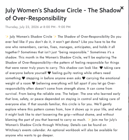THE SHADOW OF OVER-RESPONSIBILITY WORKBOOK